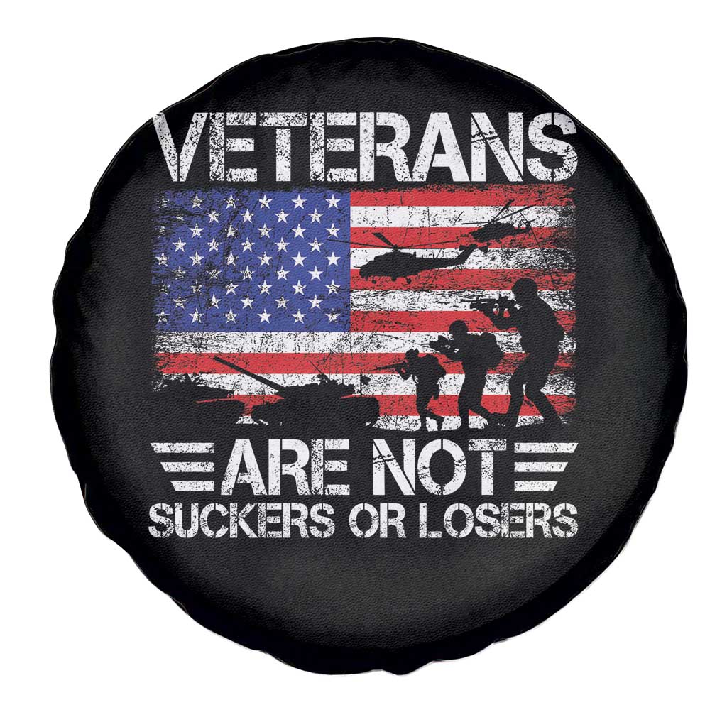 Veterans Are Not Suckers Or Losers Spare Tire Cover Veteran Vintage US Flag Protest