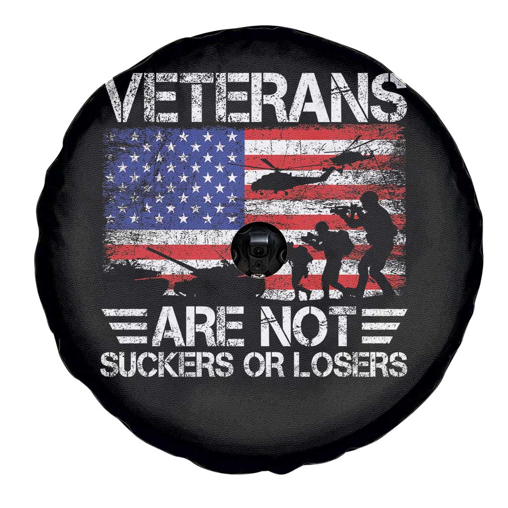 Veterans Are Not Suckers Or Losers Spare Tire Cover Veteran Vintage US Flag Protest