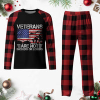 Veterans Are Not Suckers Or Losers Plaid Pajama Set Veteran Vintage US Flag Protest