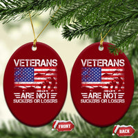 Veterans Are Not Suckers Or Losers Ceramic Ornament Veteran Vintage US Flag Protest