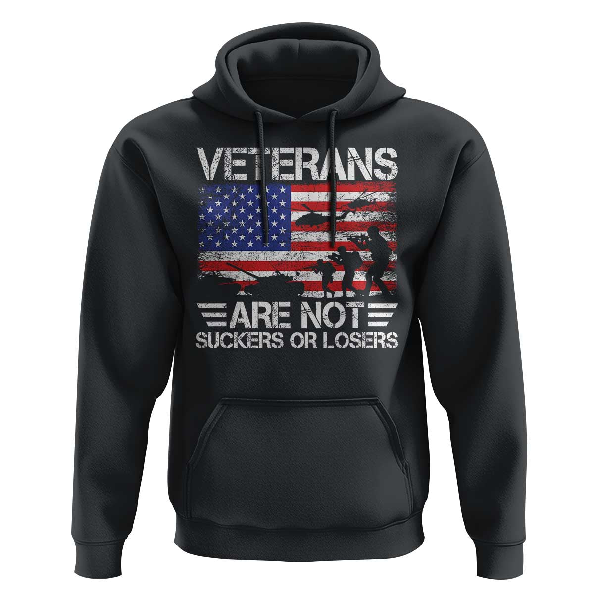 Veterans Are Not Suckers Or Losers Hoodie Veteran Vintage US Flag Protest