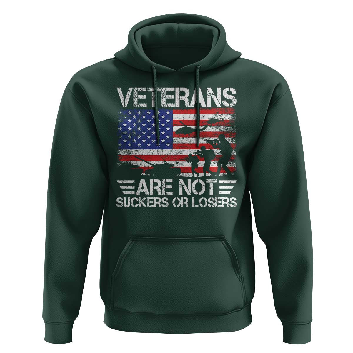 Veterans Are Not Suckers Or Losers Hoodie Veteran Vintage US Flag Protest