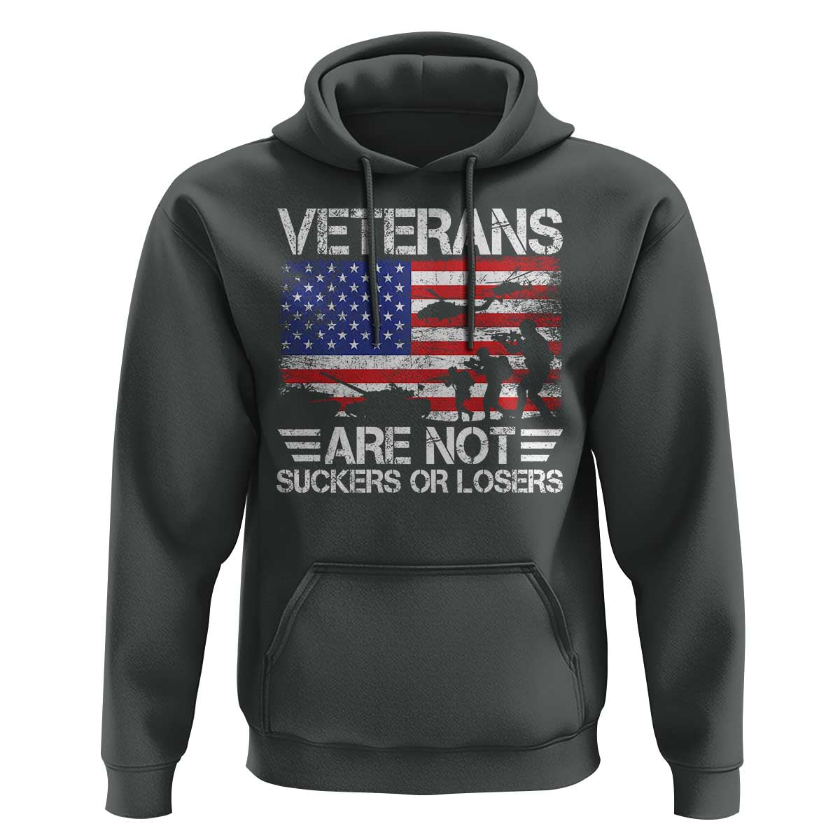Veterans Are Not Suckers Or Losers Hoodie Veteran Vintage US Flag Protest