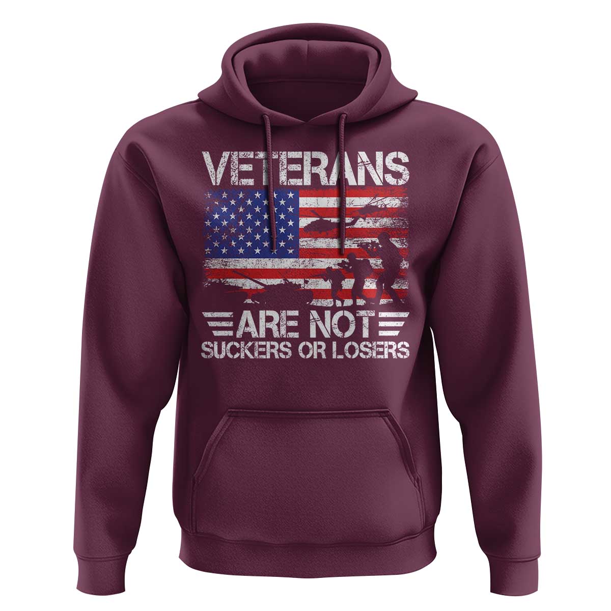 Veterans Are Not Suckers Or Losers Hoodie Veteran Vintage US Flag Protest