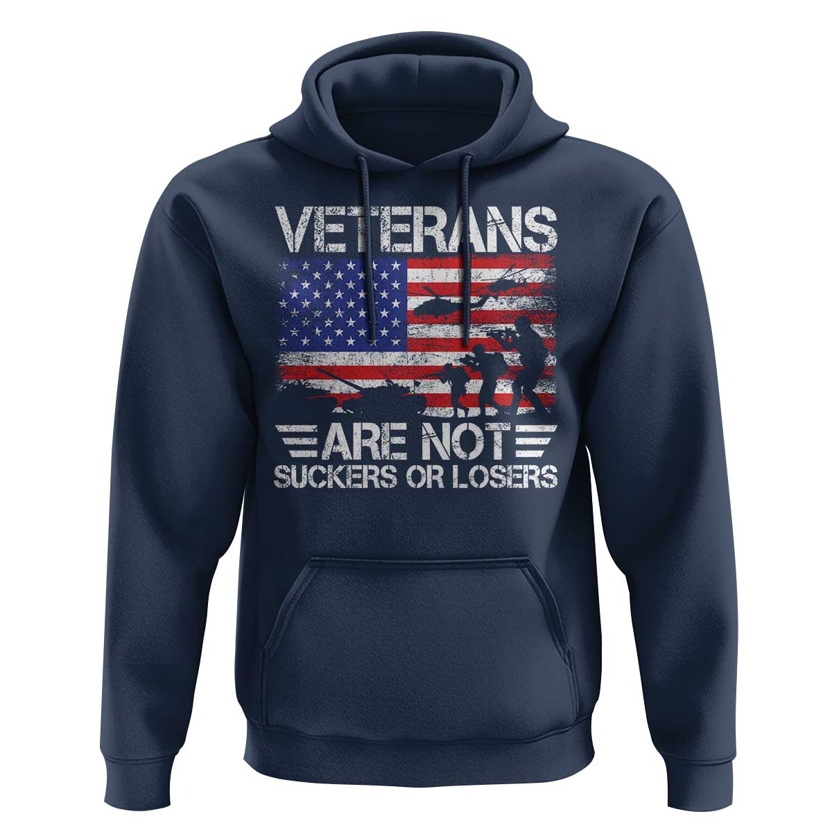 Veterans Are Not Suckers Or Losers Hoodie Veteran Vintage US Flag Protest