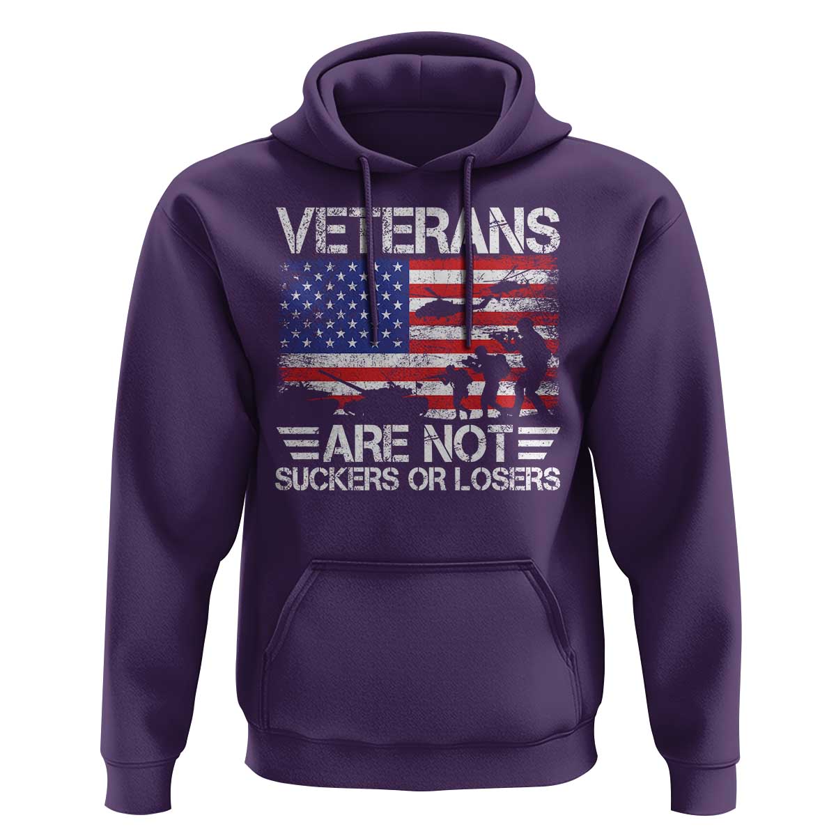Veterans Are Not Suckers Or Losers Hoodie Veteran Vintage US Flag Protest