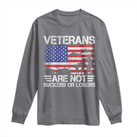 Veterans Are Not Suckers Or Losers Long Sleeve Shirt Veteran Vintage US Flag Protest