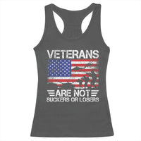 Veterans Are Not Suckers Or Losers Racerback Tank Top Veteran Vintage US Flag Protest