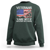 Veterans Are Not Suckers Or Losers Sweatshirt Veteran Vintage US Flag Protest