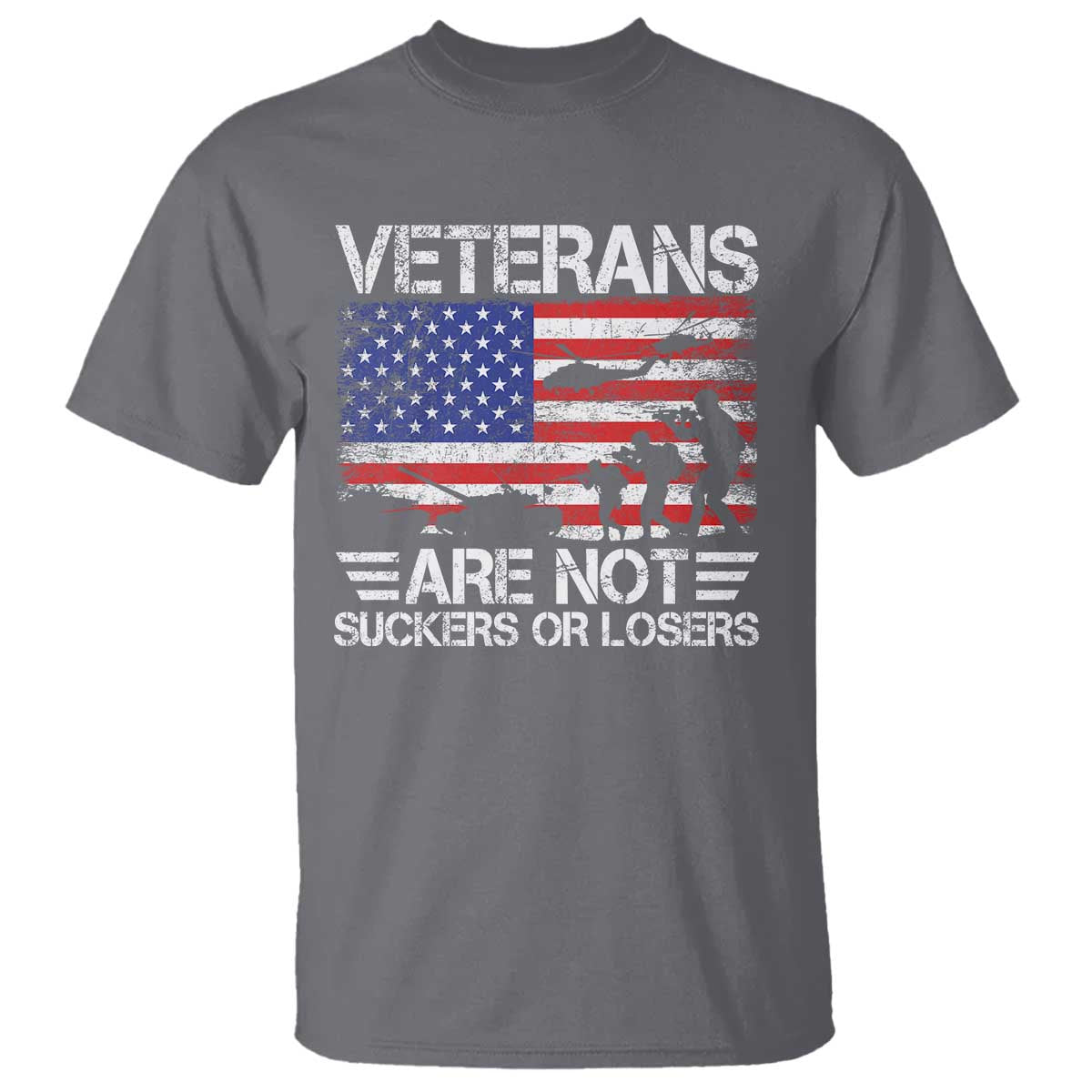 Veterans Are Not Suckers Or Losers T Shirt Veteran Vintage US Flag Protest