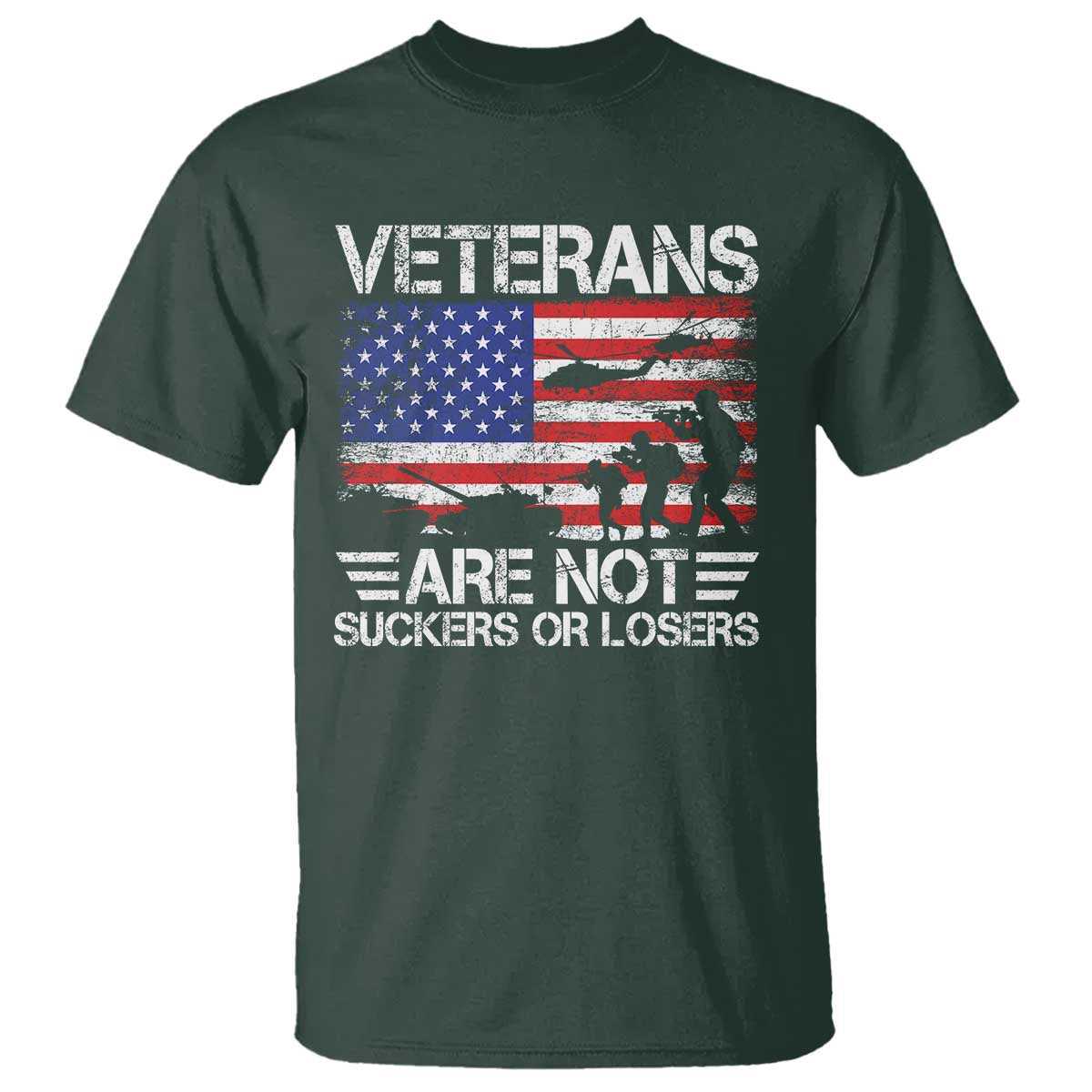 Veterans Are Not Suckers Or Losers T Shirt Veteran Vintage US Flag Protest
