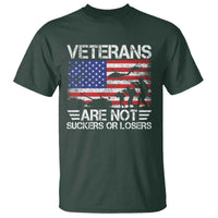 Veterans Are Not Suckers Or Losers T Shirt Veteran Vintage US Flag Protest