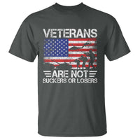 Veterans Are Not Suckers Or Losers T Shirt Veteran Vintage US Flag Protest