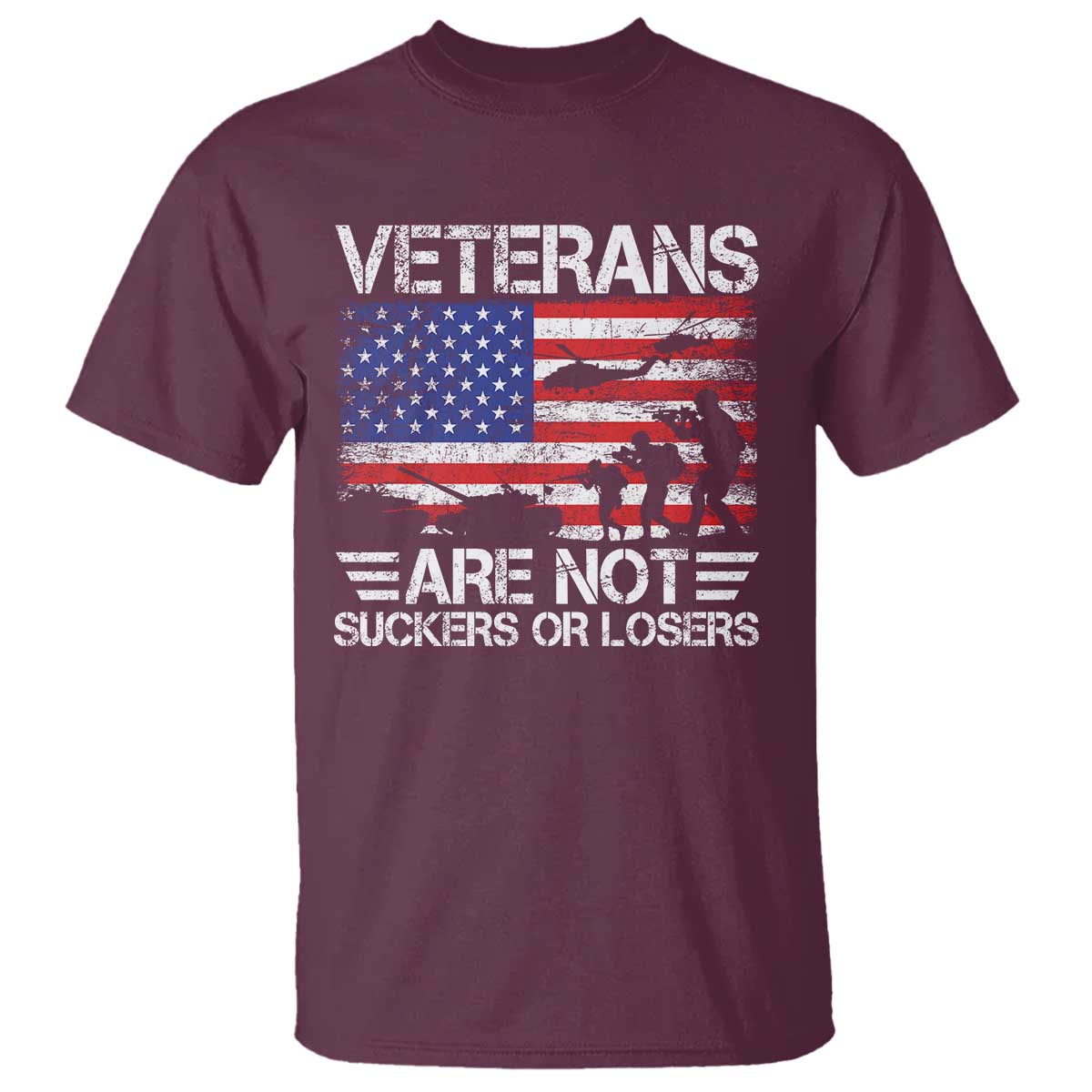 Veterans Are Not Suckers Or Losers T Shirt Veteran Vintage US Flag Protest