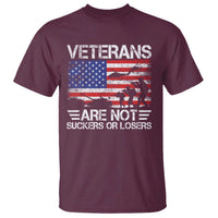 Veterans Are Not Suckers Or Losers T Shirt Veteran Vintage US Flag Protest