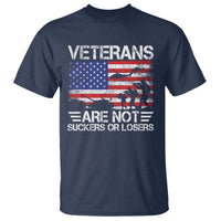 Veterans Are Not Suckers Or Losers T Shirt Veteran Vintage US Flag Protest