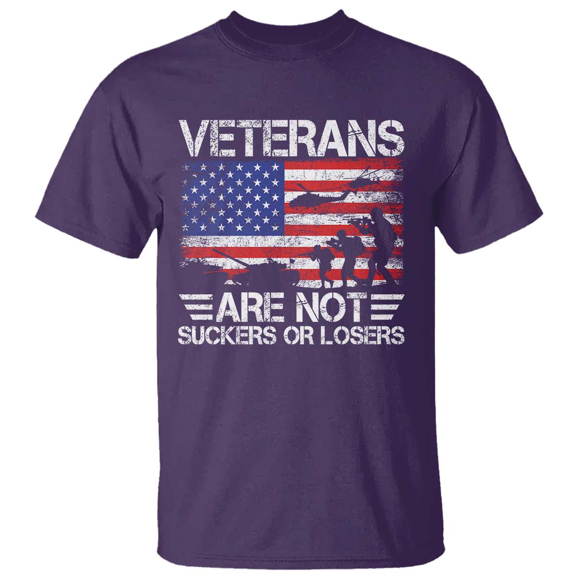 Veterans Are Not Suckers Or Losers T Shirt Veteran Vintage US Flag Protest