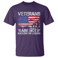 Veterans Are Not Suckers Or Losers T Shirt Veteran Vintage US Flag Protest