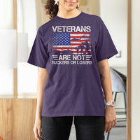 Veterans Are Not Suckers Or Losers T Shirt For Women Veteran Vintage US Flag Protest