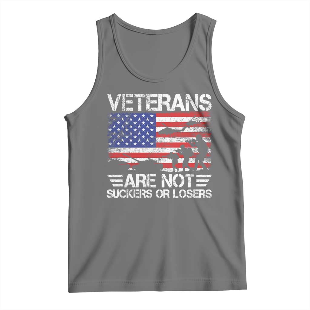 Veterans Are Not Suckers Or Losers Tank Top Veteran Vintage US Flag Protest