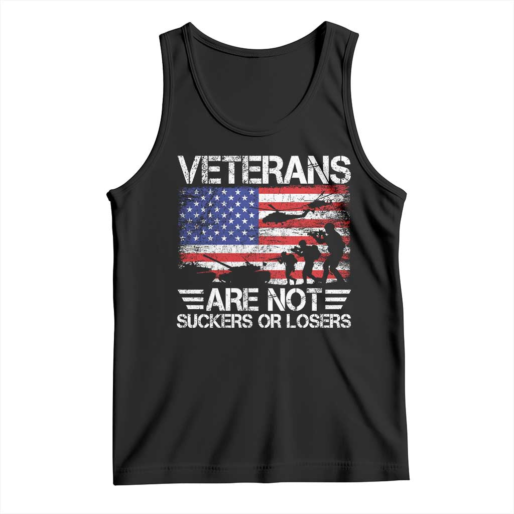 Veterans Are Not Suckers Or Losers Tank Top Veteran Vintage US Flag Protest