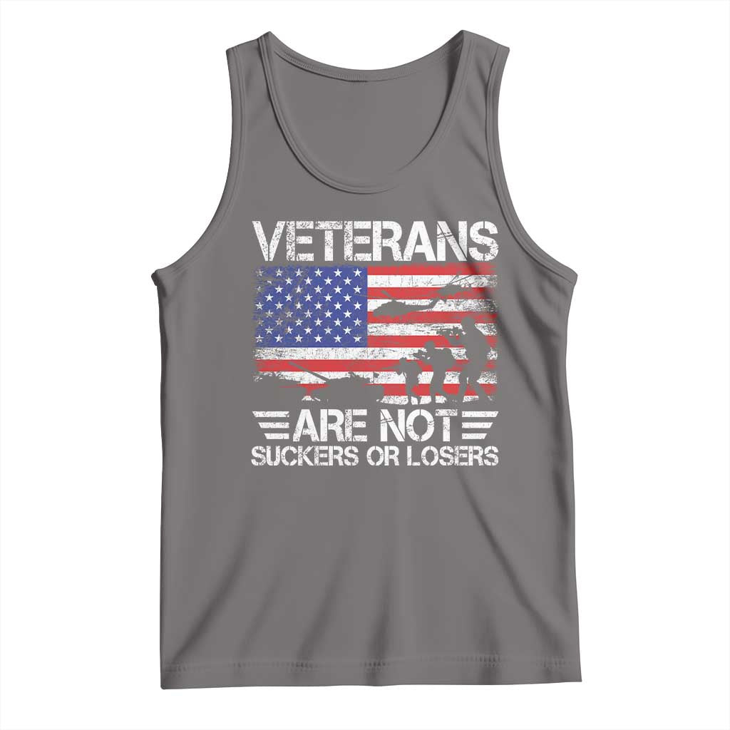 Veterans Are Not Suckers Or Losers Tank Top Veteran Vintage US Flag Protest