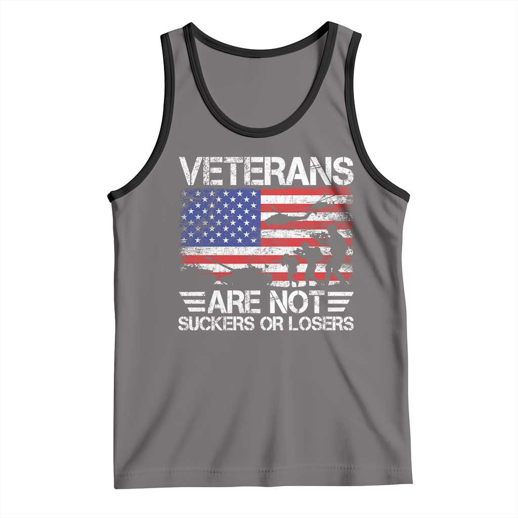 Veterans Are Not Suckers Or Losers Tank Top Veteran Vintage US Flag Protest