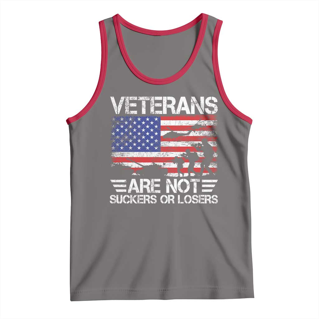 Veterans Are Not Suckers Or Losers Tank Top Veteran Vintage US Flag Protest