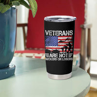 Veterans Are Not Suckers Or Losers Tumbler Cup Veteran Vintage US Flag Protest