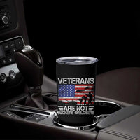 Veterans Are Not Suckers Or Losers Tumbler Cup Veteran Vintage US Flag Protest