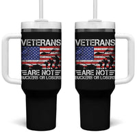 Veterans Are Not Suckers Or Losers Tumbler With Handle Veteran Vintage US Flag Protest