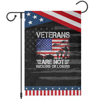 Veterans Are Not Suckers Or Losers Garden Flag Veteran Vintage US Flag Protest