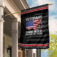 Veterans Are Not Suckers Or Losers Garden Flag Veteran Vintage US Flag Protest