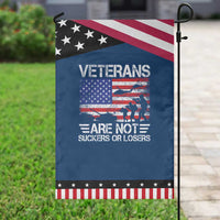 Veterans Are Not Suckers Or Losers Garden Flag Veteran Vintage US Flag Protest