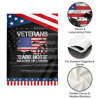 Veterans Are Not Suckers Or Losers Garden Flag Veteran Vintage US Flag Protest