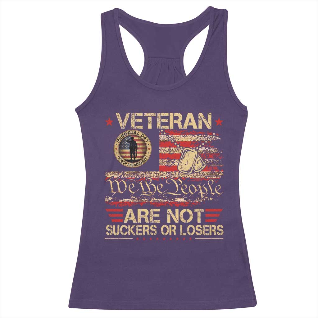 Veterans Are Not Suckers Or Losers Racerback Tank Top Vintage Old 1776 Vintage Flag We The People Veteran Patriotic