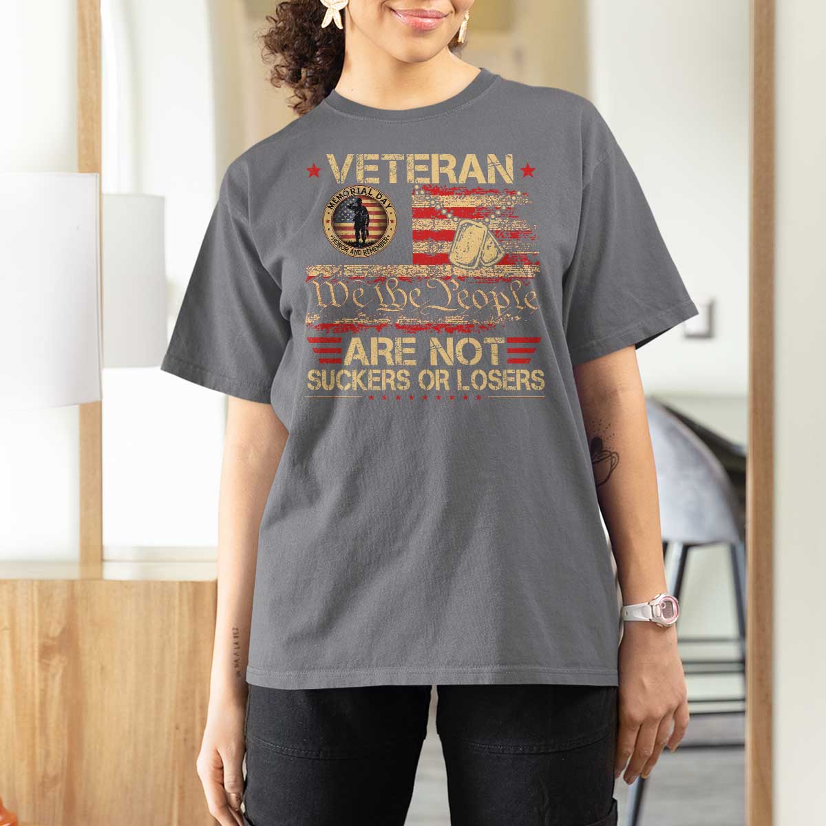 Veterans Are Not Suckers Or Losers T Shirt For Women Vintage Old 1776 Vintage Flag We The People Veteran Patriotic