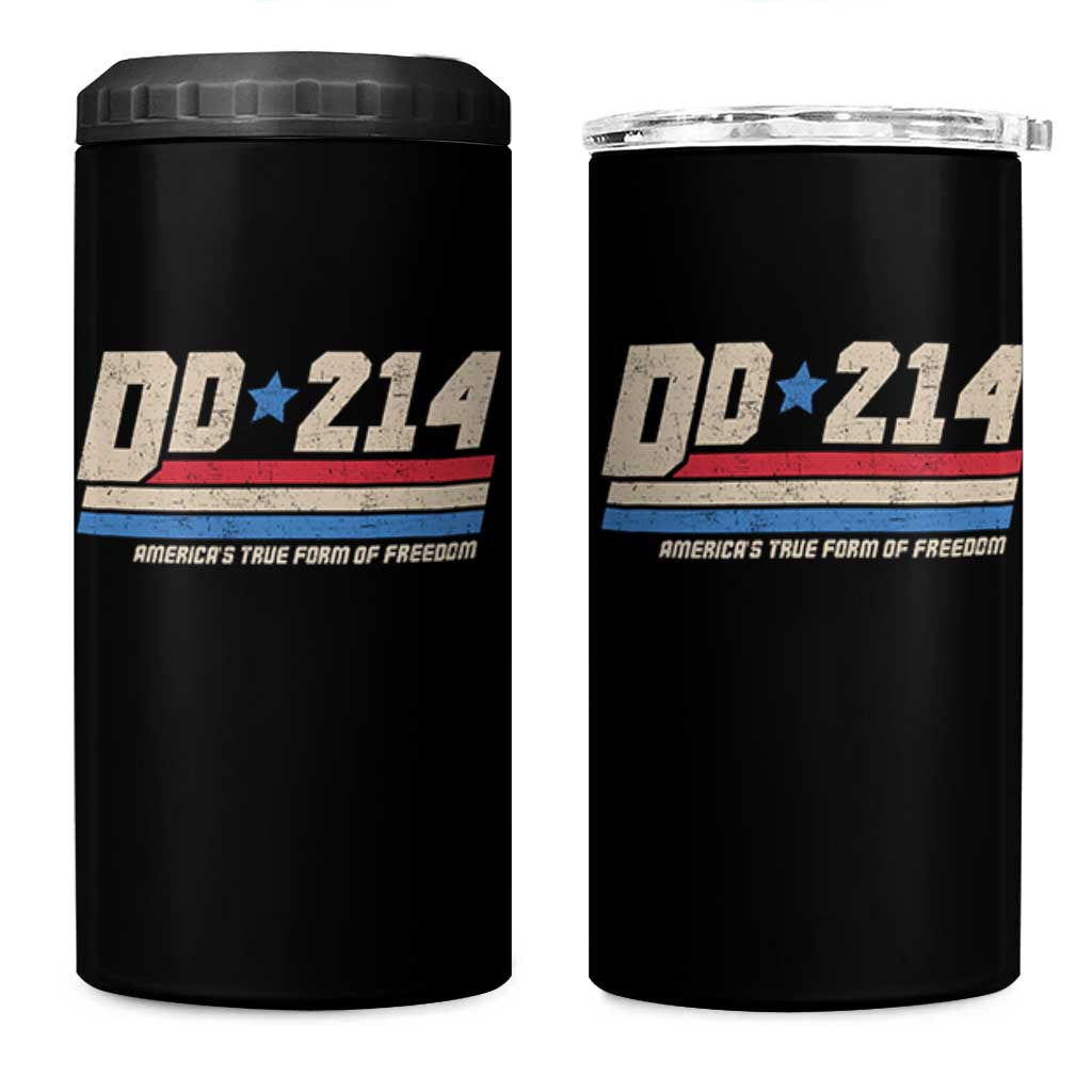DD-214 4 in 1 Can Cooler Tumbler Armed Forces Military Alumni Vintage Veteran - Wonder Print Shop