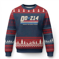 DD-214 Ugly Christmas Sweater Armed Forces Military Alumni Vintage Veteran - Wonder Print Shop