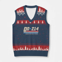 DD-214 V-Neck Knit Sweater Vest Armed Forces Military Alumni Vintage Veteran - Wonder Print Shop