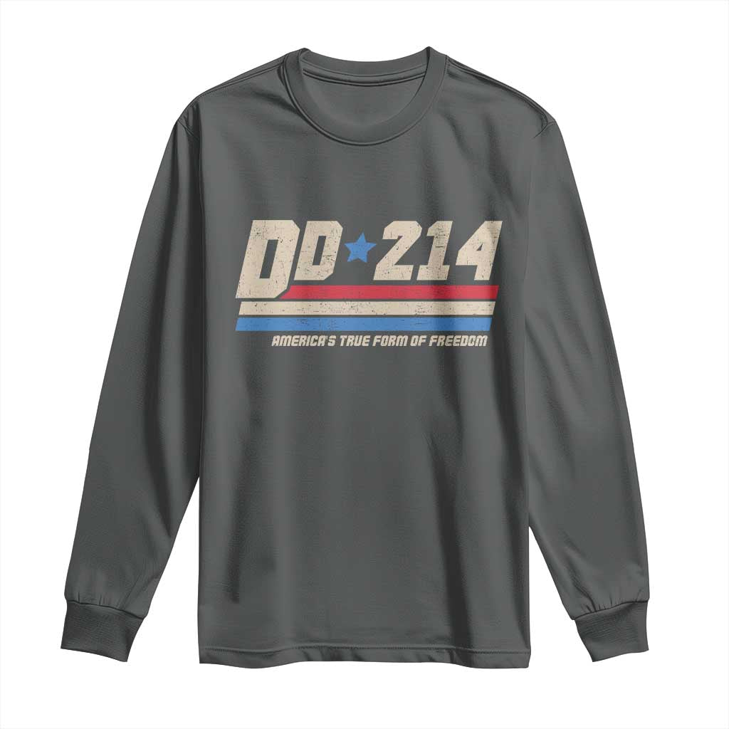 DD-214 Long Sleeve Shirt Armed Forces Military Alumni Vintage Veteran - Wonder Print Shop