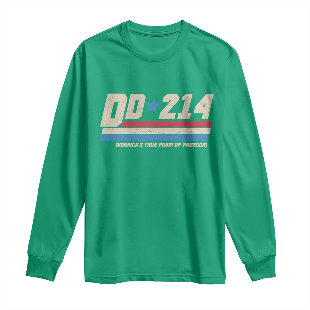 DD-214 Long Sleeve Shirt Armed Forces Military Alumni Vintage Veteran - Wonder Print Shop