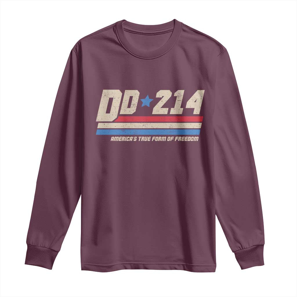 DD-214 Long Sleeve Shirt Armed Forces Military Alumni Vintage Veteran - Wonder Print Shop