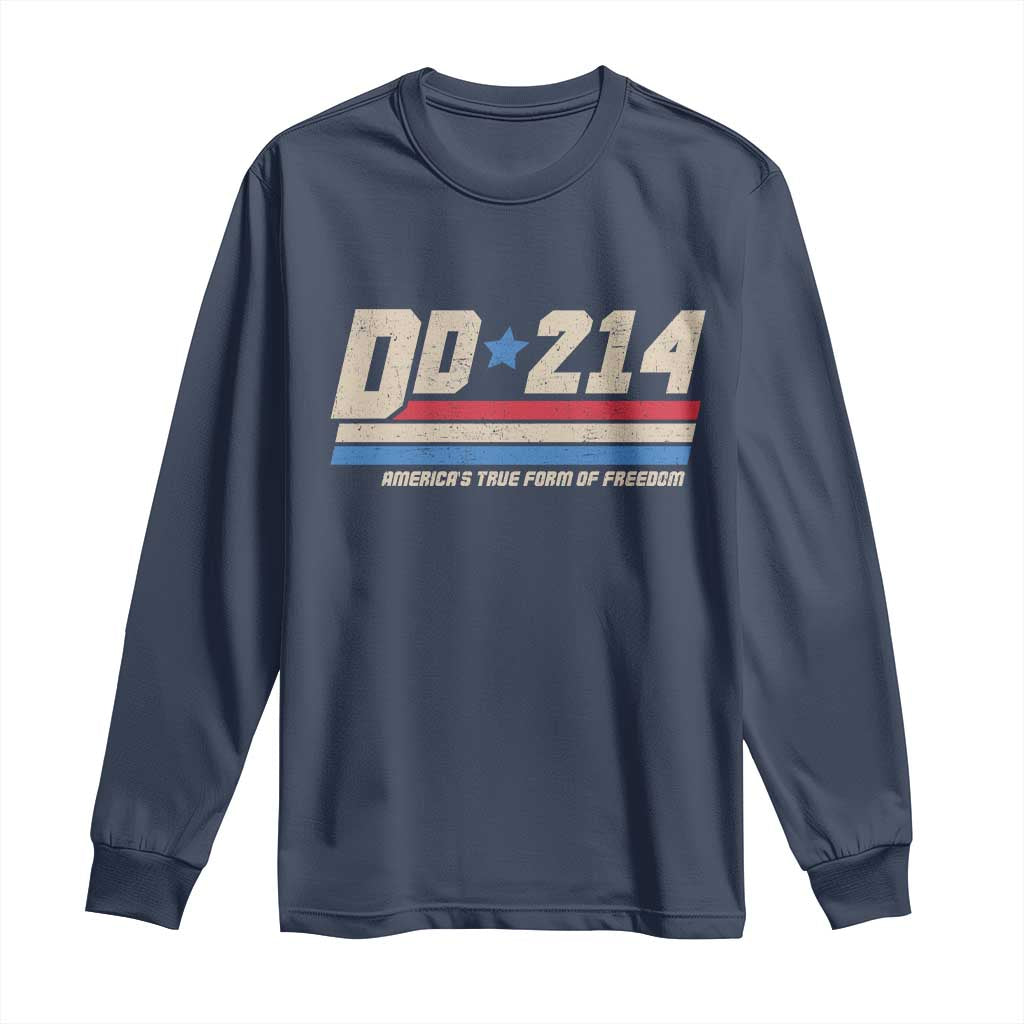 DD-214 Long Sleeve Shirt Armed Forces Military Alumni Vintage Veteran - Wonder Print Shop