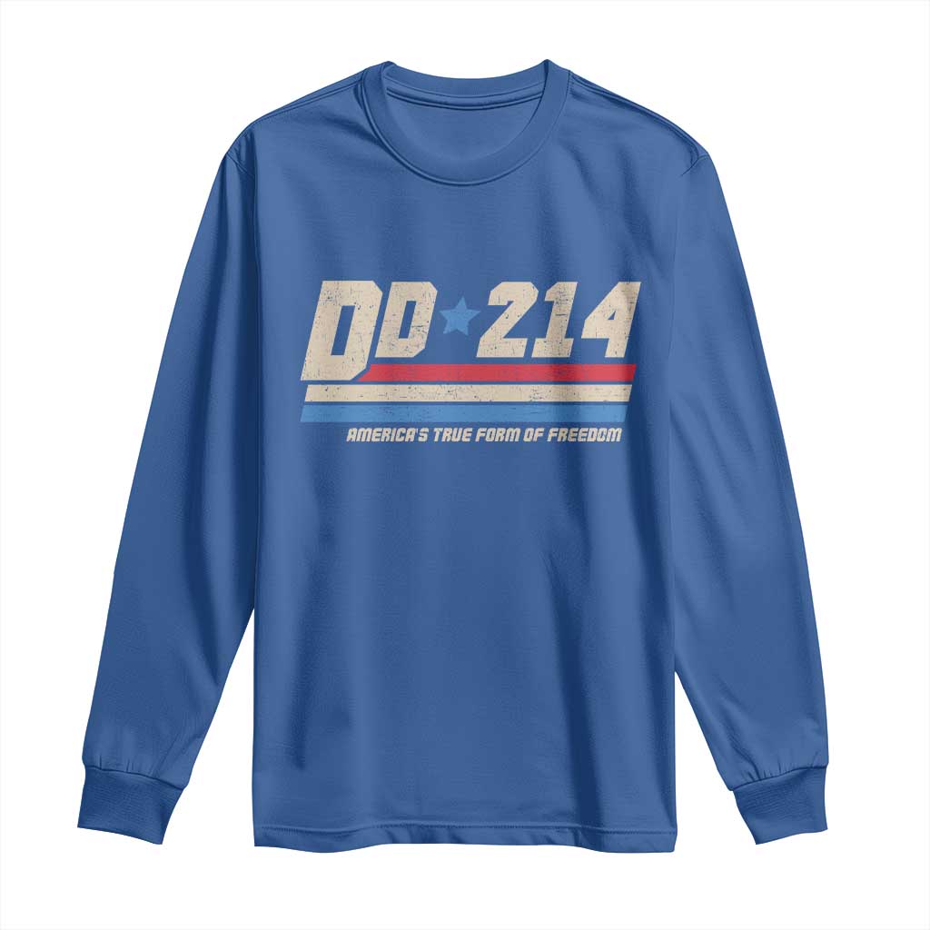 DD-214 Long Sleeve Shirt Armed Forces Military Alumni Vintage Veteran - Wonder Print Shop