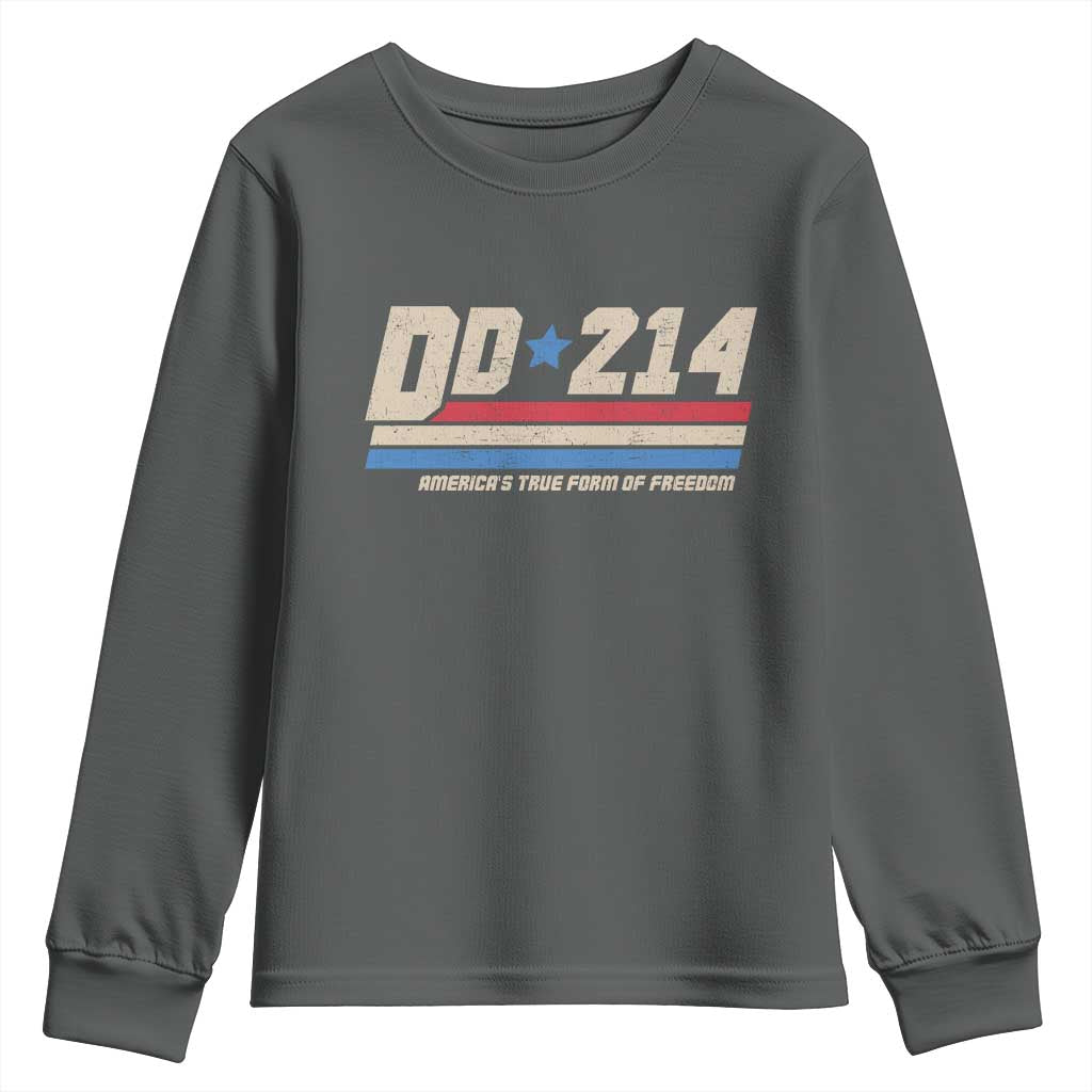DD-214 Youth Sweatshirt Armed Forces Military Alumni Vintage Veteran - Wonder Print Shop