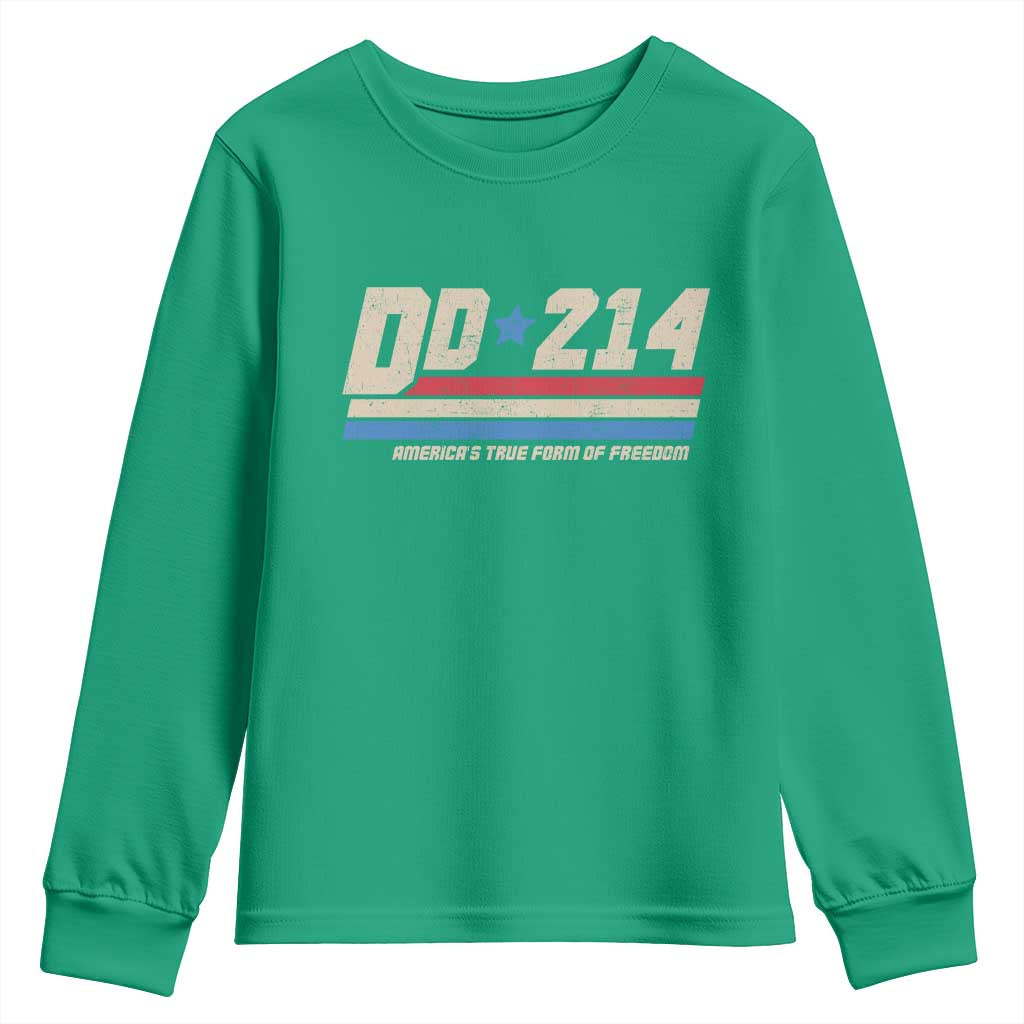 DD-214 Youth Sweatshirt Armed Forces Military Alumni Vintage Veteran - Wonder Print Shop