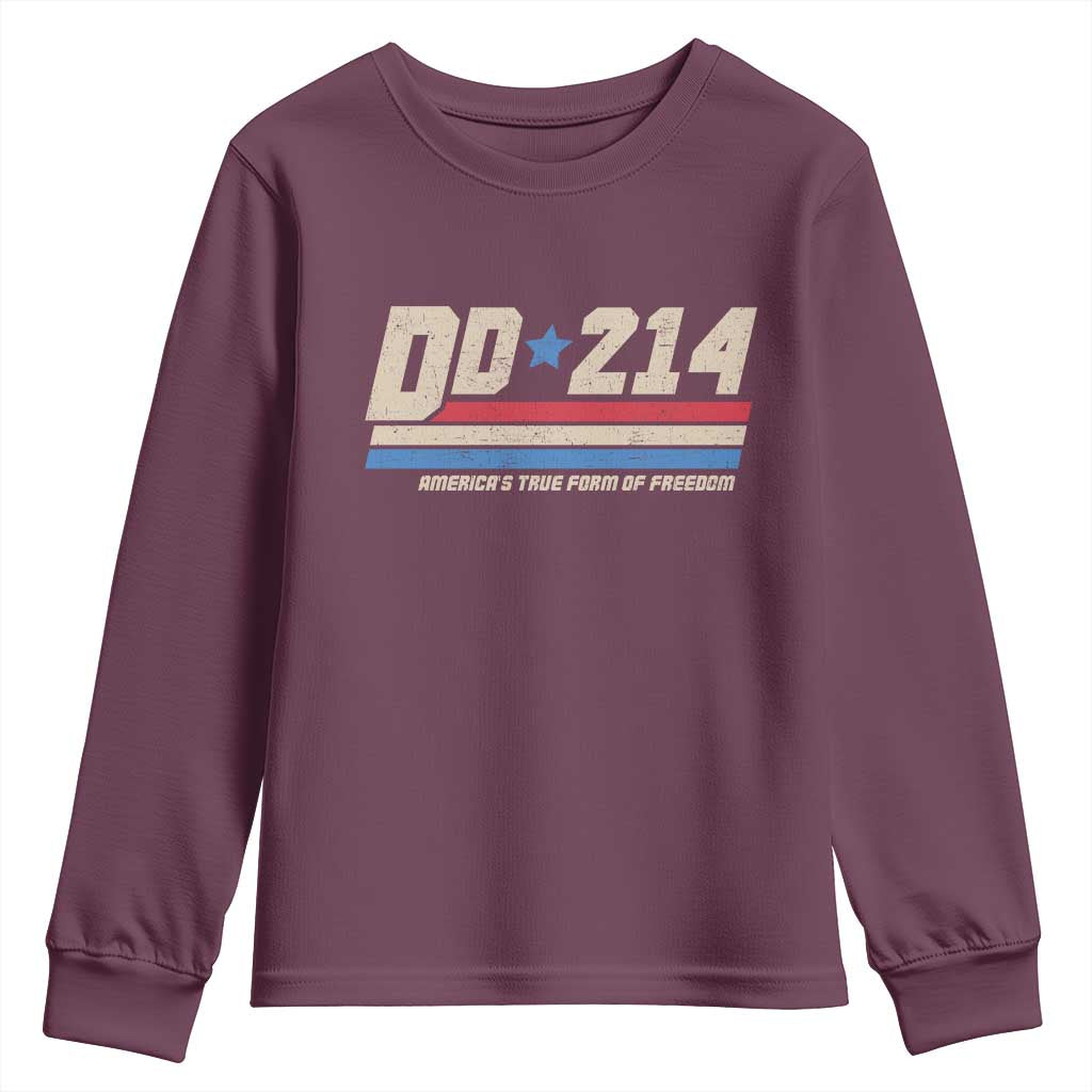 DD-214 Youth Sweatshirt Armed Forces Military Alumni Vintage Veteran - Wonder Print Shop