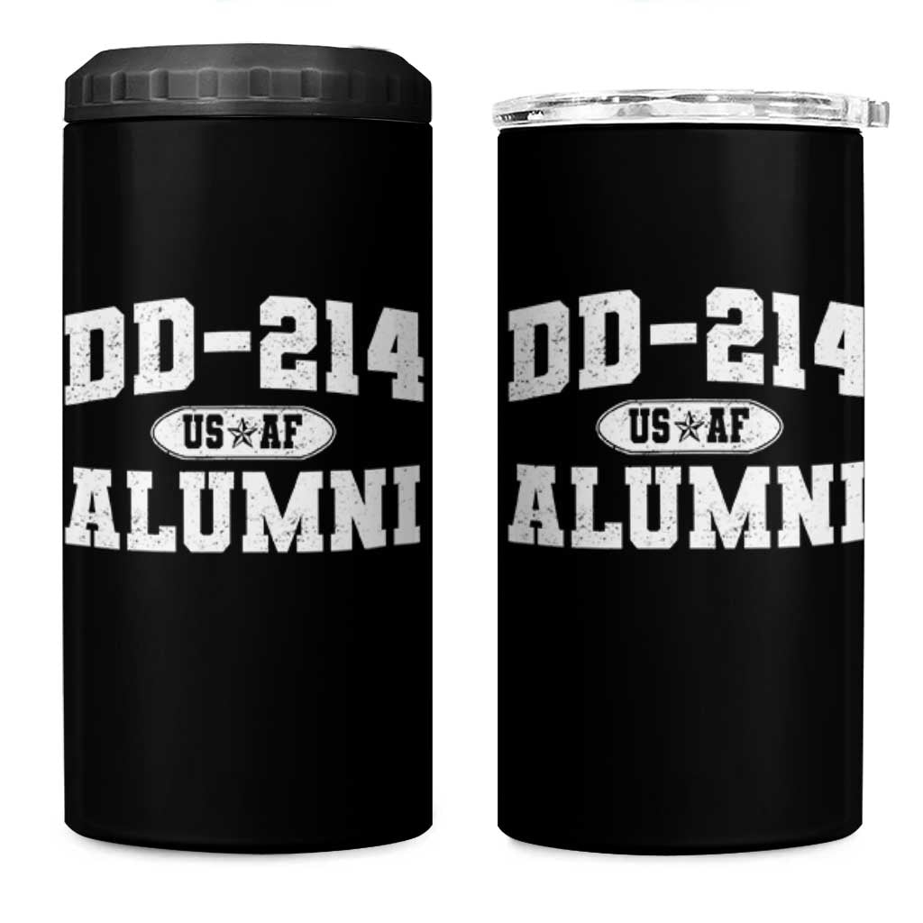 DD-214 US Air Force Alumni 4 in 1 Can Cooler Tumbler US Military Veteran Retired - Wonder Print Shop