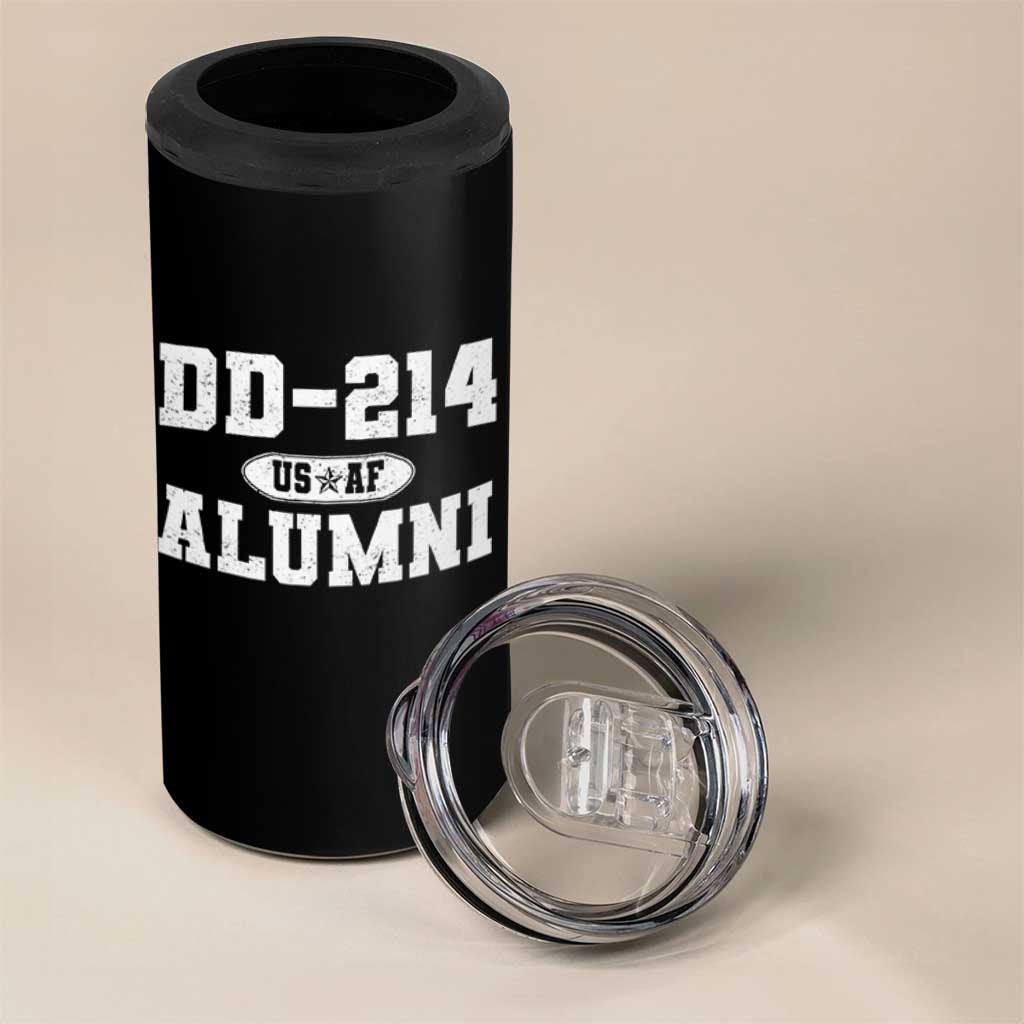 DD-214 US Air Force Alumni 4 in 1 Can Cooler Tumbler US Military Veteran Retired - Wonder Print Shop
